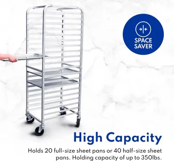 Rk Bakeware China-800X600 Aluminum Double Oven Rack Sheet Pan Bread Trolley