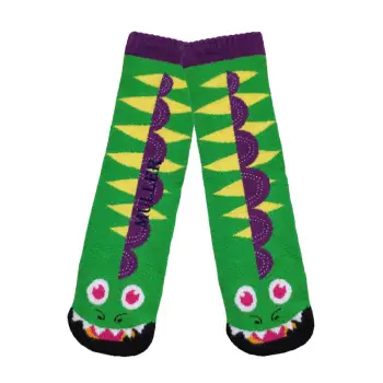Fun Boys Non-Slip Slipper Socks with Cartoon Dragon