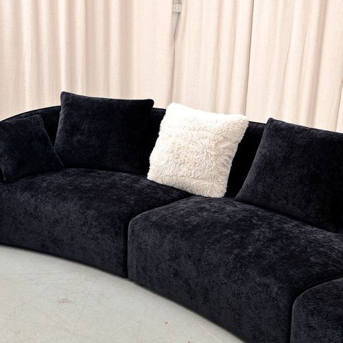 Sofa Fabrik Chenille Lengkung Moden