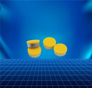 yellow aluminium and plastic cap for vial