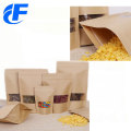 Popular high quality kraft paper stand up bag