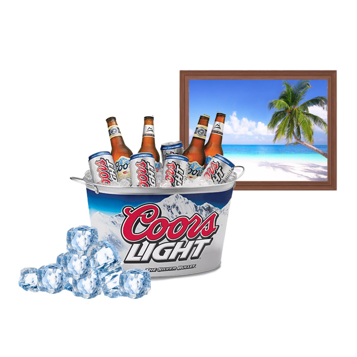 DADI 15L Galvanized Metal Ice Bucket with Handle