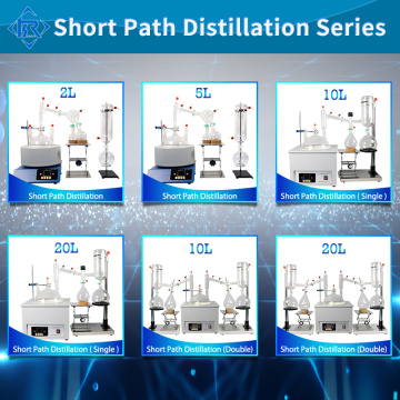 Equipo de laboratorio Juego de sistema de destilación de ruta corta de vidrio de vacío 2L 5L 10L 20L para aceite esencial