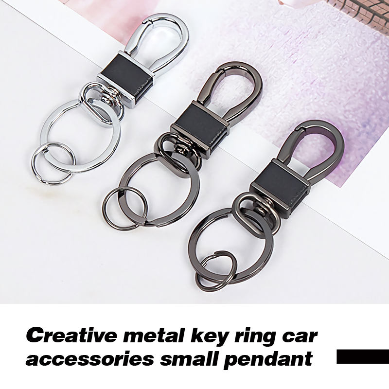 Coche para hombre Anillo de llaves de metal negro Regalo creativo llavero accesorios de coche pequeño colgante