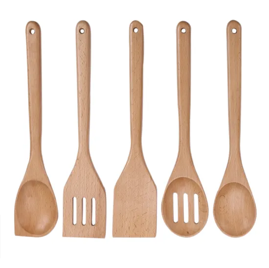 Wooden handle kitchen utensils
