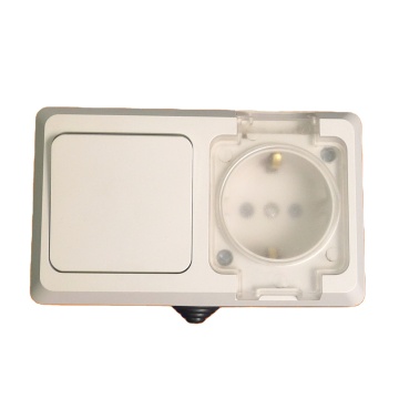 Europe Style Surface Mount IP54 Schuko Socket Outlet with Switch S5011