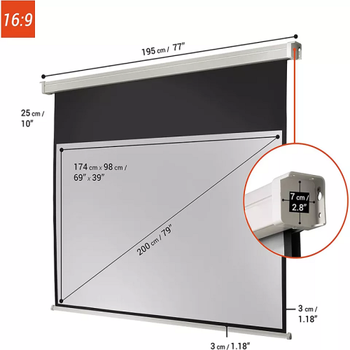 Écran de projecteur électrique avec télécommande sans fil