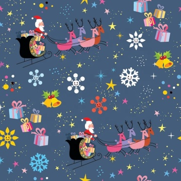 Christmas Woodland Print 100% Polyester Festive Fabric