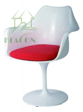 leisure tulip armrest chair with cushion