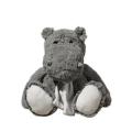 Темно -серая сидящая детская игрушка бегемота