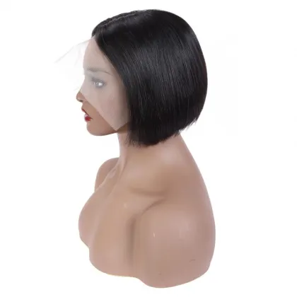 Frontal wig synthetic wig  natural peruvian hair wig