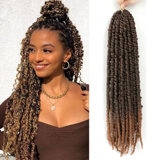 Passion Twist Hair Synthetic Braids Pre-twisted Crochet Hair Ombre Brown Mt1b30 Soku Soft Dreadlocks Braiding Hair Extensions