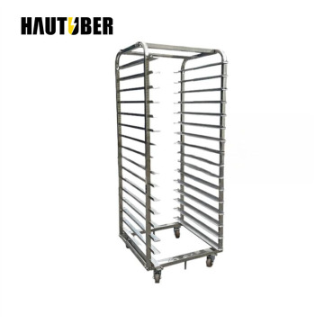 Commercial Stainless Steel Multi-Level Trolley: Perfect for Managing Baking Pans, Cakes, and Bread in Food Establishments