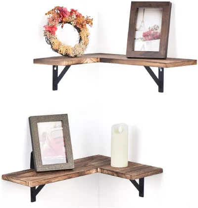 Set Of 2 L Shape Wall Corner Shelf