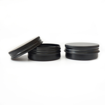 1oz 30ml Black Metal Packaging Cosmetic Jar Aluminum Loose Powder Container