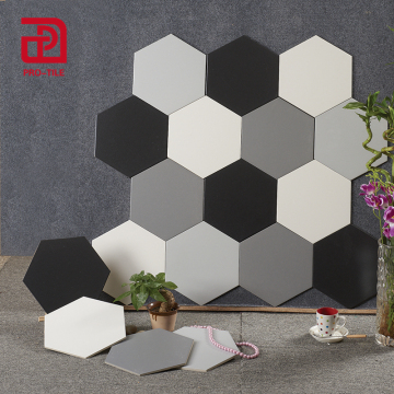 White and Black Hexagon Tiles 230x200mm for Floor and Wall