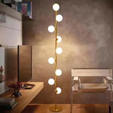 Modern Luxury Corner Glass Gold Art LED Floor Lamps for Home Decor