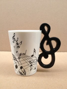 Fine Bone China Mug with Musical Note Handle