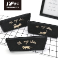 Custom cute golden cat canvas pencil case