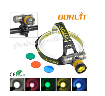 Multifunction 1000LM Long Range Cree XML T6 LED Fishing Headlamp(1*18650/3AAA)