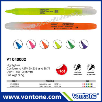 transparent multicolored highlighter pen