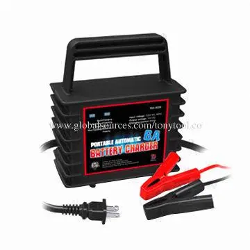 12V smart battery charger, reverse polarity, overcharge and short-circuit protection