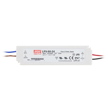 Mean Well LPV-60-24 60W 24V LED Driver - Waterproof 2.5A