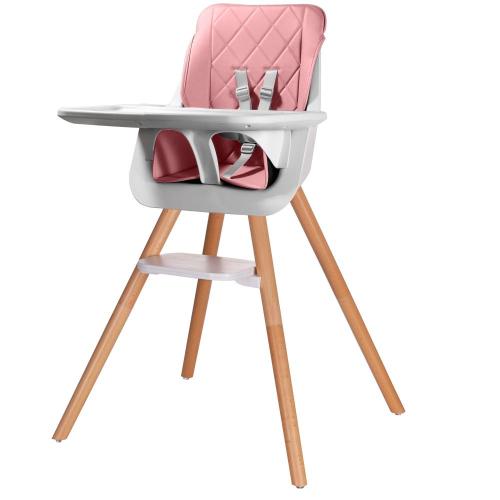 Chaise haute en bois 3-en-1 pour bébé/nourrisson/enfant en bas âge