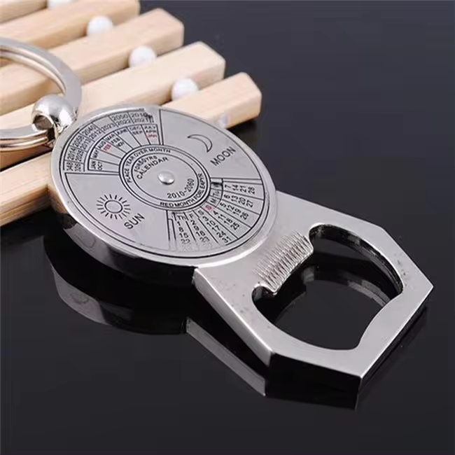 Perpetual Calendar Bottle Opener Pendant Keychain Metal