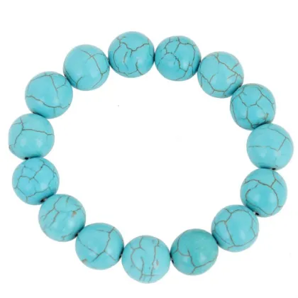 2015 Milan Fashion Vintage Blue Crack Stone Handmade Bead Bracelet