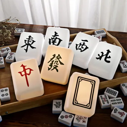 Cheap Price Mahjong Shaped Night Light USB Rechargeable LED Night Light Table Lamp Home club Decorative LED Mahjong  Night light