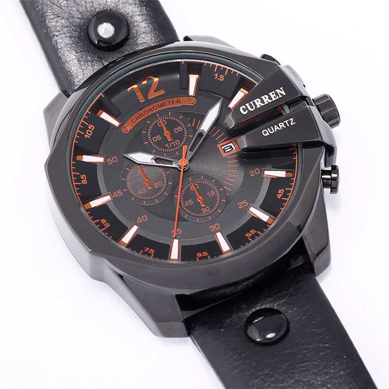 Business Classic Leather Band Men Quartz Watch 
