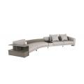 Sofás de cuero modular sofá de gran tamaño con mesa auxiliar