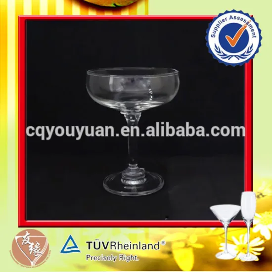 cheap quality clear glass champagne saucer