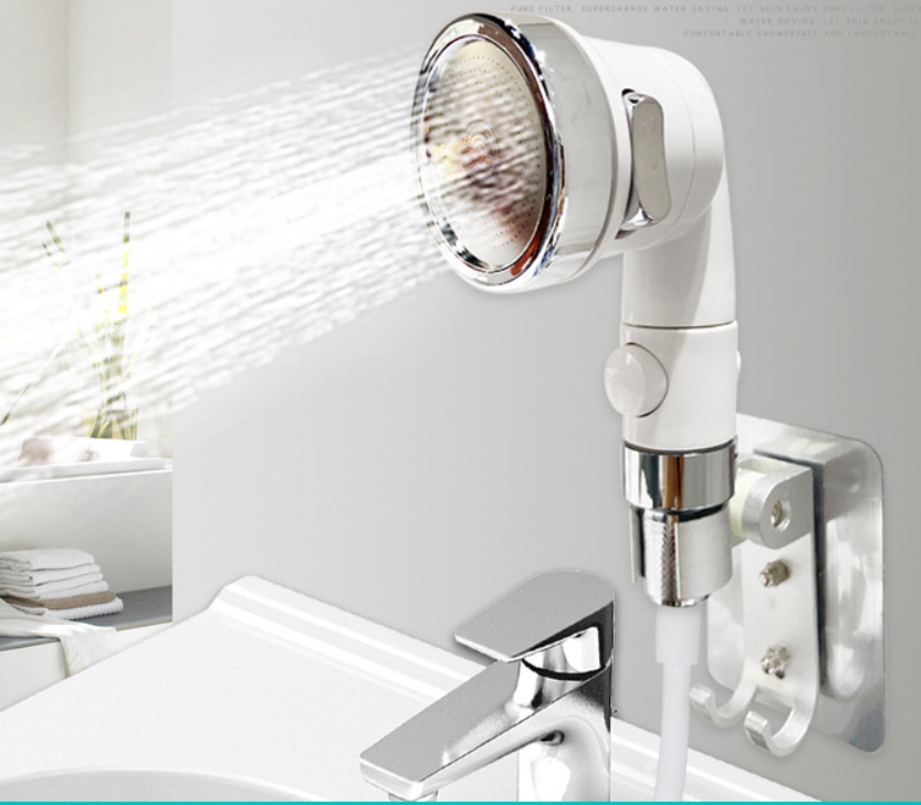 욕실 고압 수도꼭지 두 기능 샤워 헤드 화장실 세면대 세척 머리 강우 손 분무기