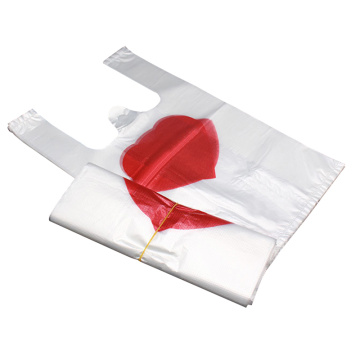 Camiseta de plastico con logotipo y Color personalizados chaleco de embalaje de comida, bolsa de plastico roja para comestibles