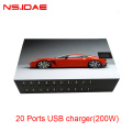 20 poortenlader multiport USB 200W stroom