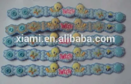 high sale princes style embossing beautiful girl embossed pvc bracele