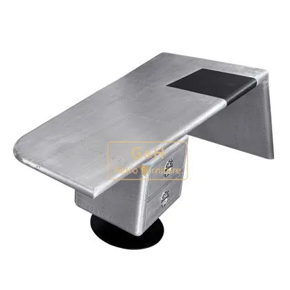 Vintage Aviator Wing Desk - Mid Century Aluminium Aviation Furniture