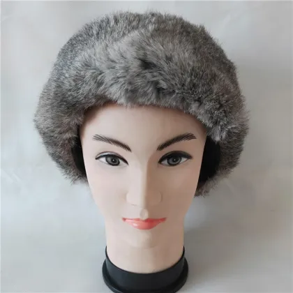 Winter Hat Russian Rabbit Fur Ushanka Rabbit Fur Trapper Hat