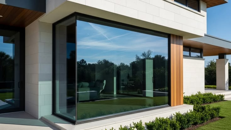 Sleek aluminum window installed in a luxury residential home for maximum sunlight