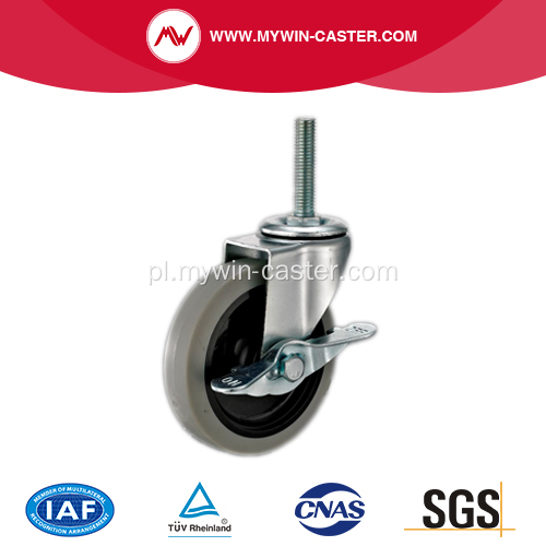 Trzpień gwintowany 2,5 '' TPR Light Duty Industrial Caster z hamulcem bocznym