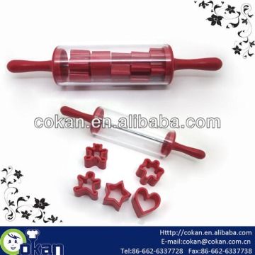 New Design Multifunctional Plastic Rolling Pin with Cookie Cutters,Pastry Roller