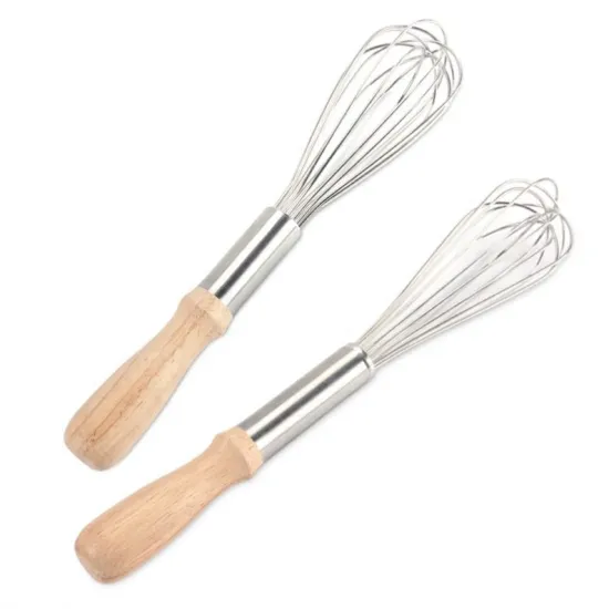 Durable Kitchen Whisk with Wooden Handle for Perfect Blending and Whisking
