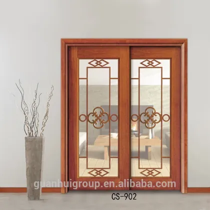 Entry Doors wooden frame frosted glass for door