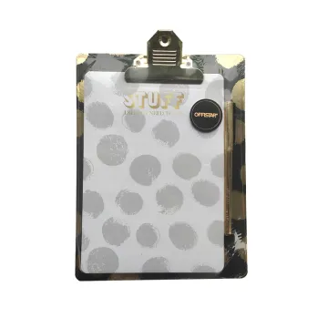Custom Printed Logo A5 Gold Clipboard Set with Notepad and Pen - Perfect Office, School, or Stationery Accessory