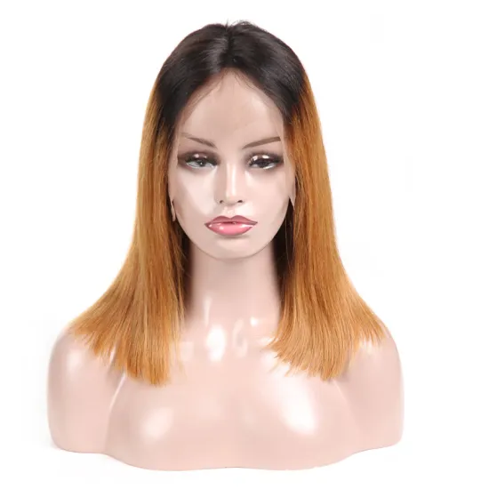 Customized Color 130% 150% 180% Density Lace Front Wig Ombre Human Hair Wig Brazilian Hair Swiss Lace Long Light Brown 8-26inch