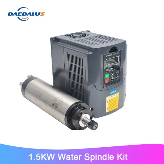 220v Spindle 1.5KW Water Spindle ER11 Milling Motor 65MM Machine Tool Spindle With VFD Inverter Converter Controller For CNC