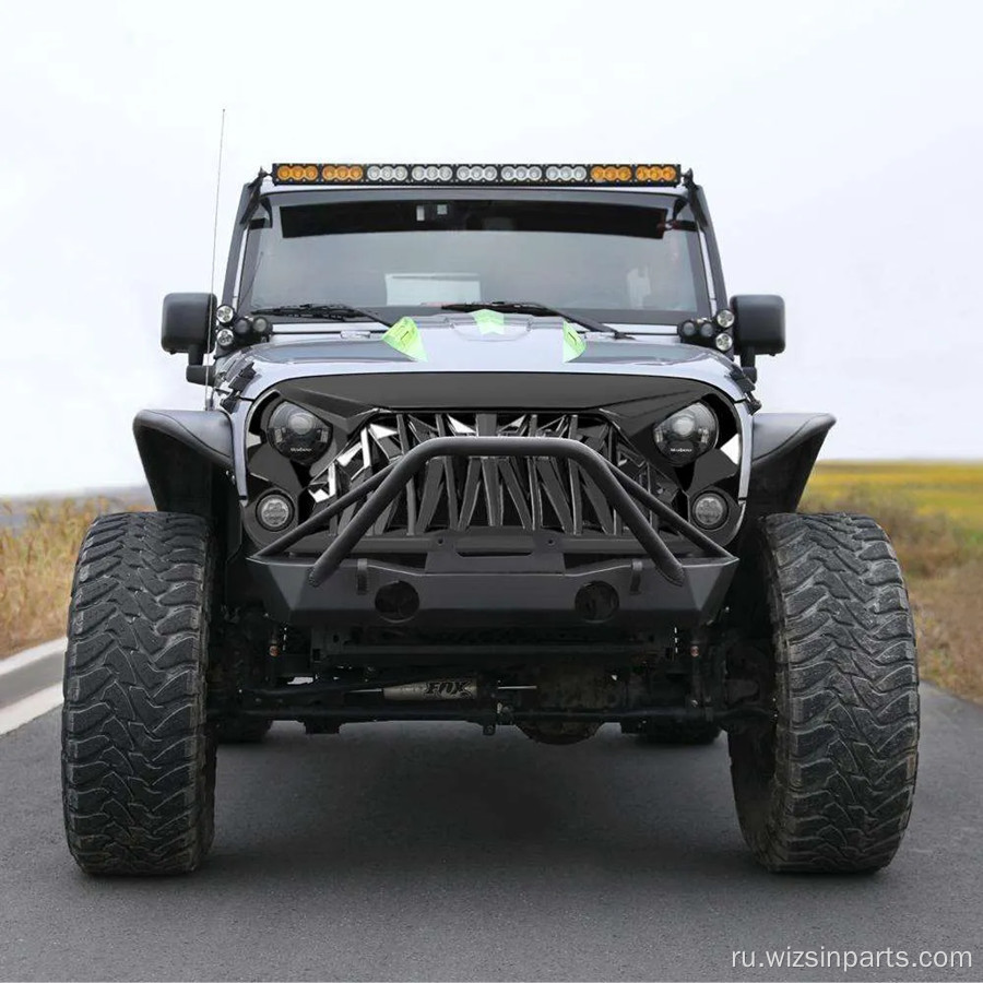 Shark Grille Glossy Black For Wrangler JK JKU