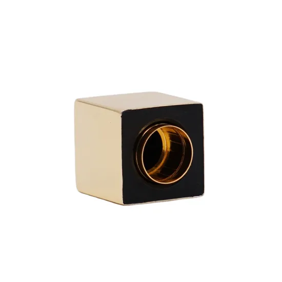 Gold Cosmetic Cap Square Shaped Perfume Lid Customized